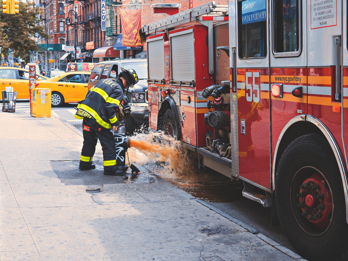 cars city fire truck firefighter