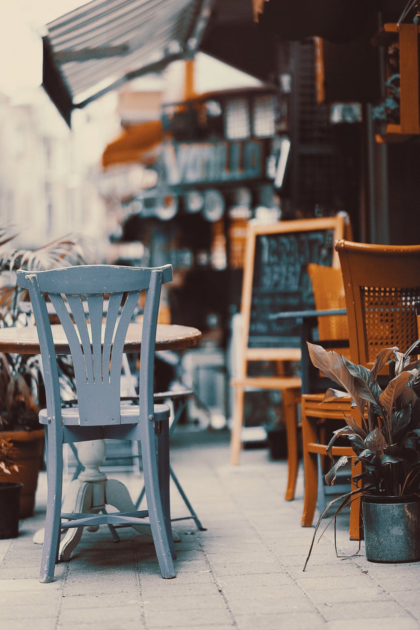 chairs and tables in restaurant